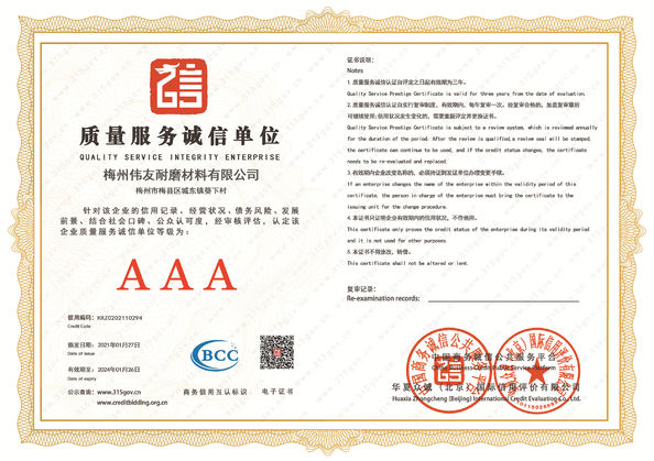 Çin MEIZHOU WEIYOU WEAR-RESISTING MATERIAL Co., LTd. Sertifikalar